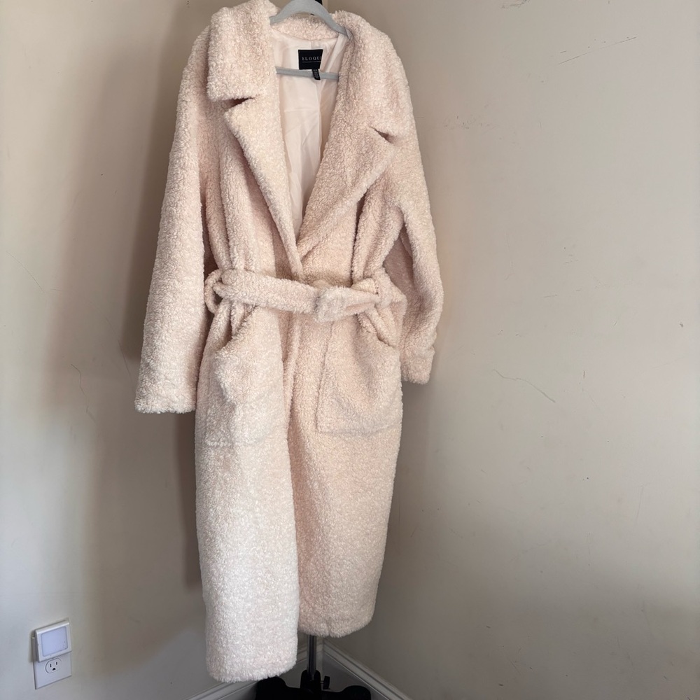 Eloquii Cream Teddy Jacket